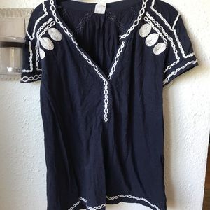 Anthropologie embroidered tshirt